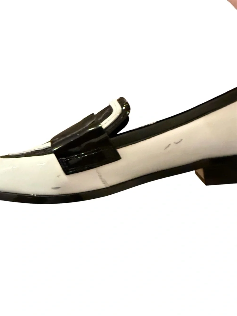 Cecelia New York Kali Black White Patent Leather Mod Academia Loafers 7 - Picture 7 of 8